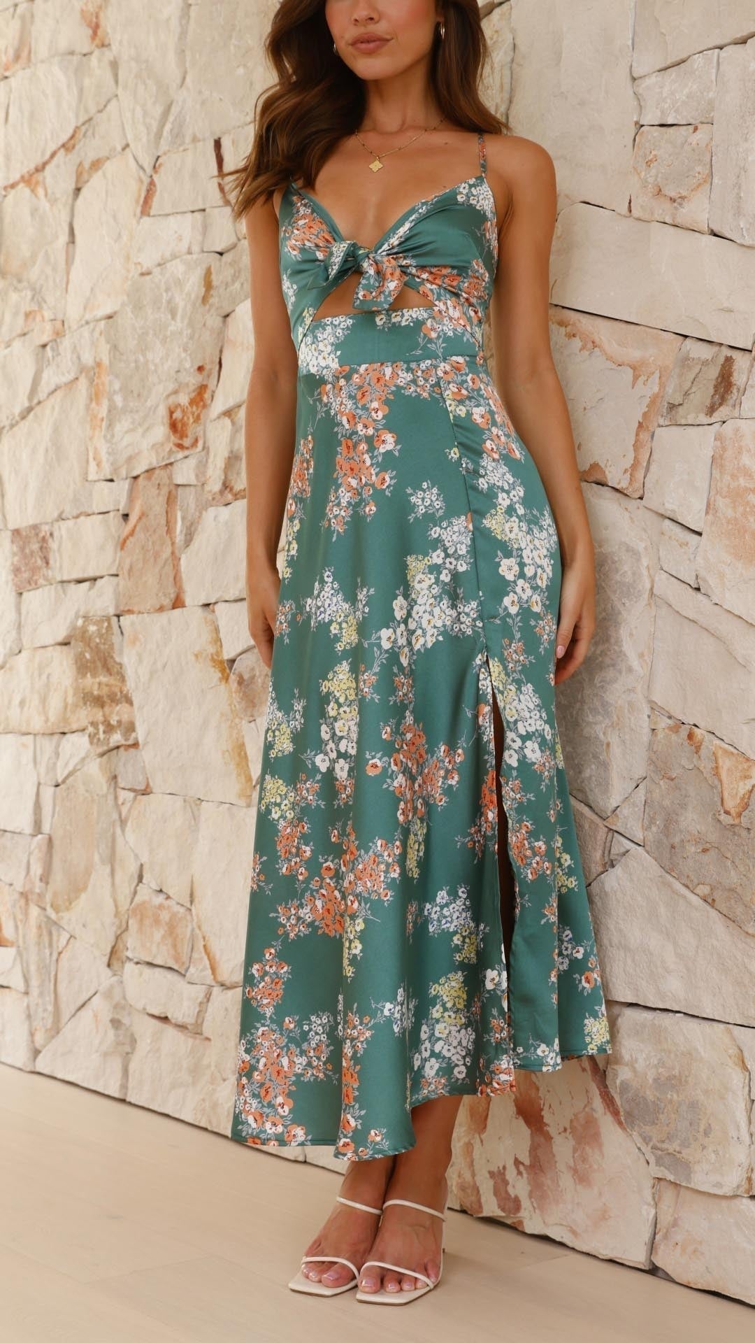 ROBE FLORALE EN SATIN