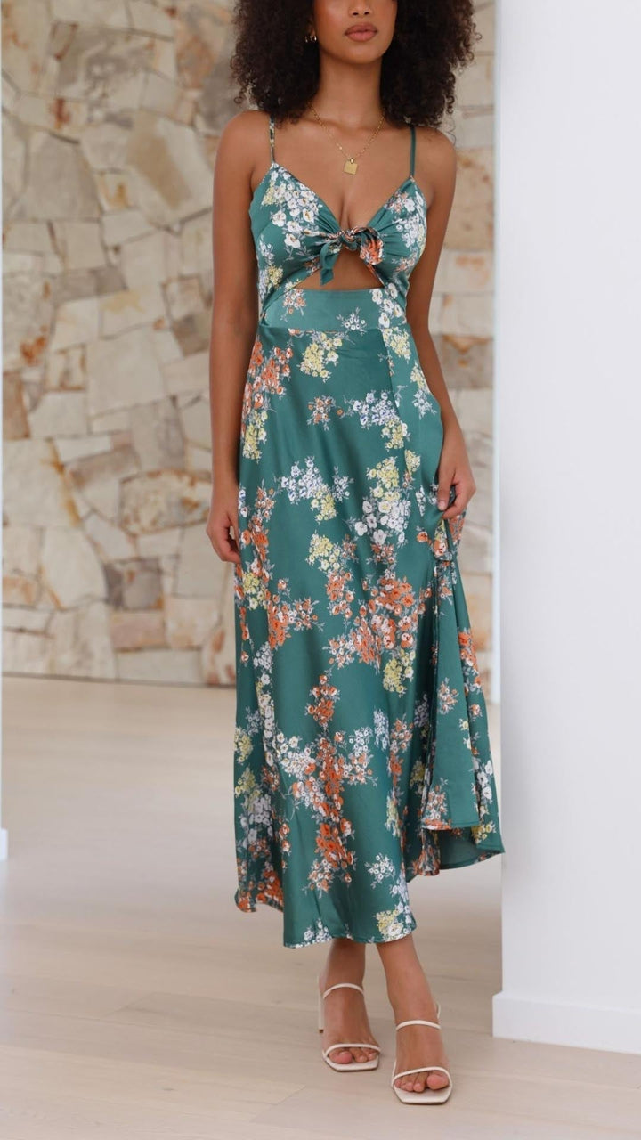 ROBE FLORALE EN SATIN