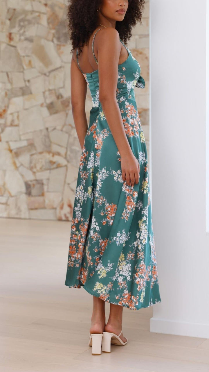 ROBE FLORALE EN SATIN