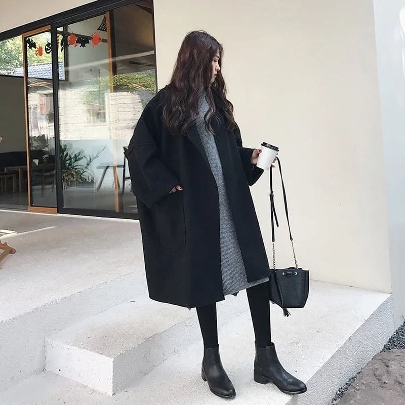 Women's Trenchcoat Wool Blend Oversized Elegant Business Casual Coat