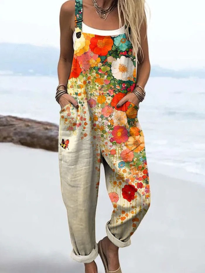 Combinaison florale vintage pour femmes - Style sans effort & confort toute la journée