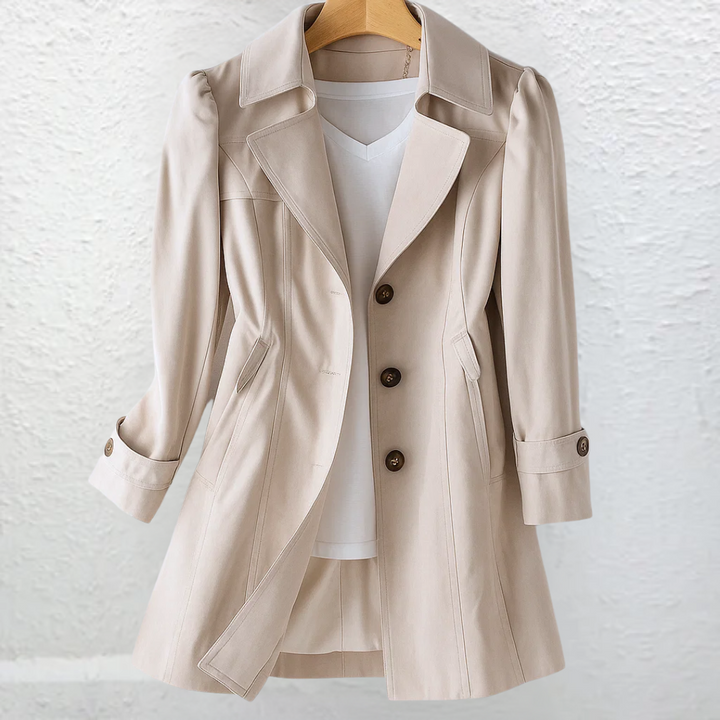 Women's Long Trenchcoat Button Front Tailored Outerwear
