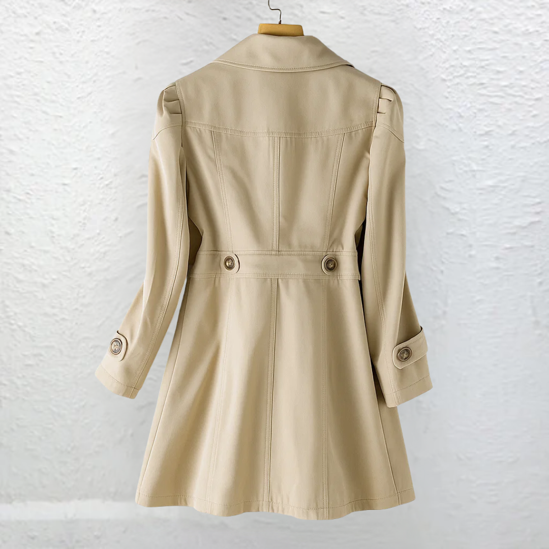 Women's Long Trenchcoat Button Front Tailored Outerwear