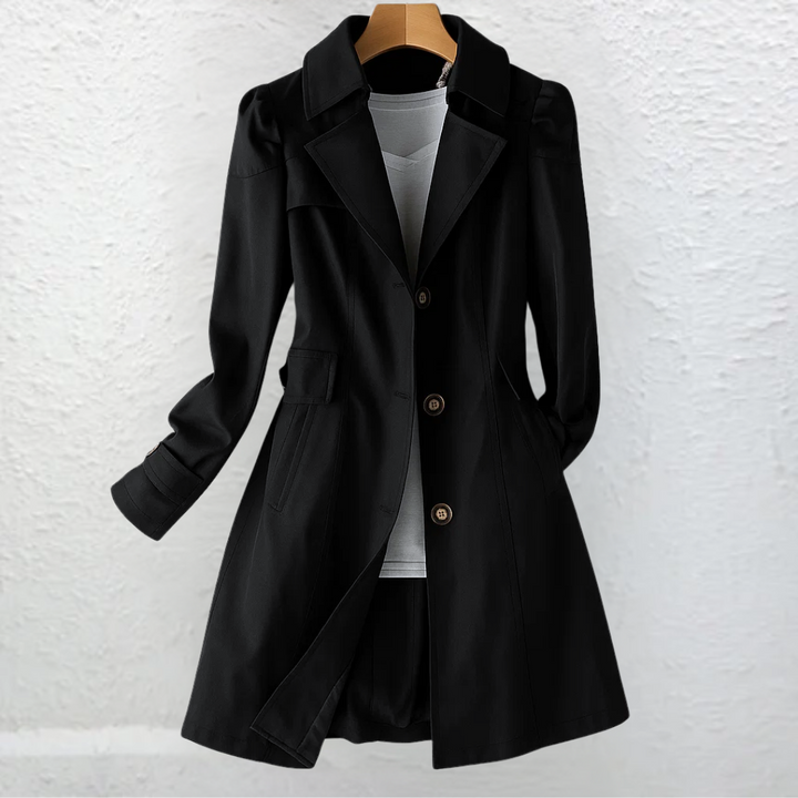 Women's Long Trenchcoat Button Front Tailored Outerwear