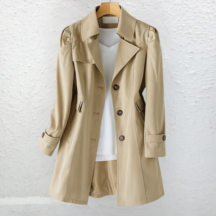 Women's Long Trenchcoat Button Front Tailored Outerwear