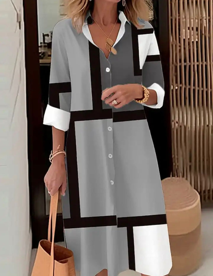 Margaritte | Robe chemise à imprimé géométrique