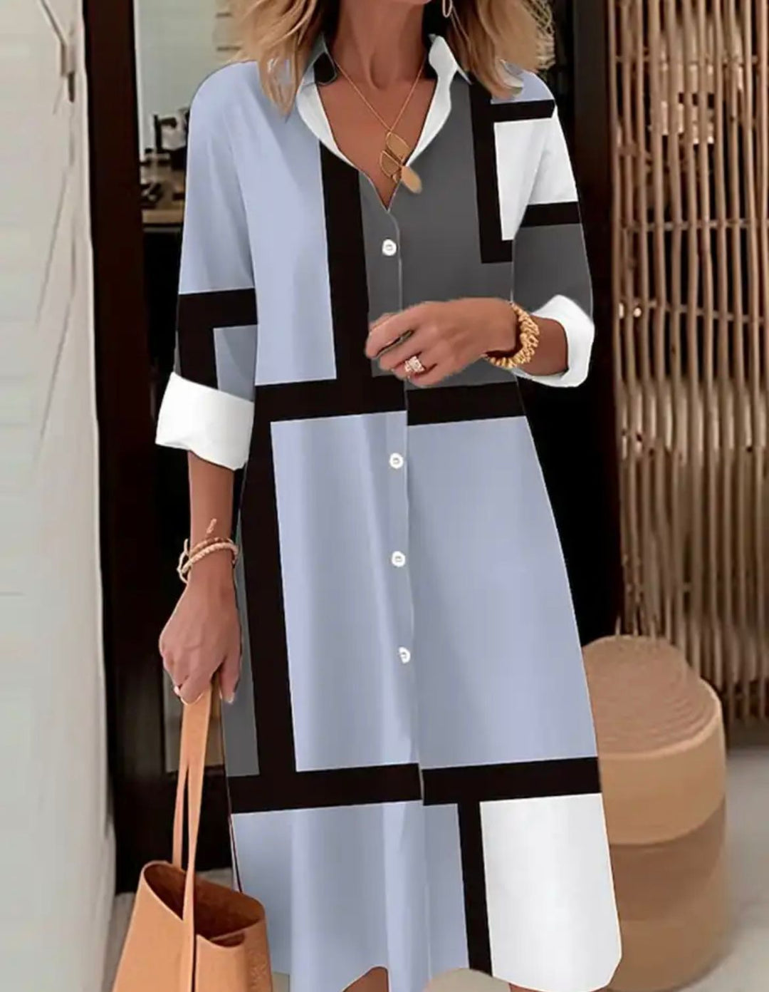 Margaritte | Robe chemise à imprimé géométrique