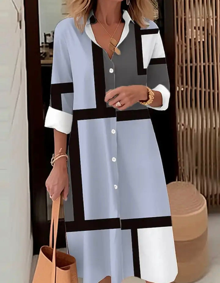Margaritte | Robe chemise à imprimé géométrique