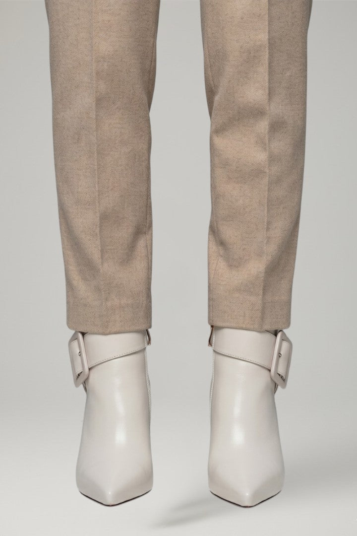 Renata | Structured Leather Ankle Boots with Buckle and Zip Detail