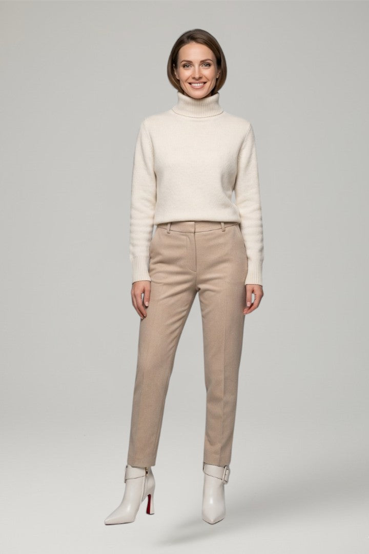 Renata | Structured Leather Ankle Boots with Buckle and Zip Detail
