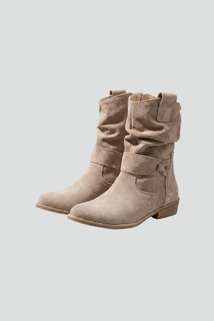 Marigold | Relaxed Women's Mid-Calf Boots with Side Zipper and Block Heel