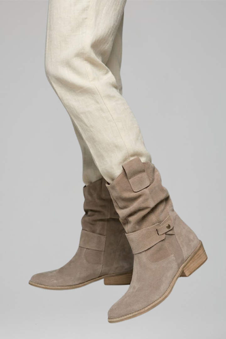 Marigold | Relaxed Women's Mid-Calf Boots with Side Zipper and Block Heel