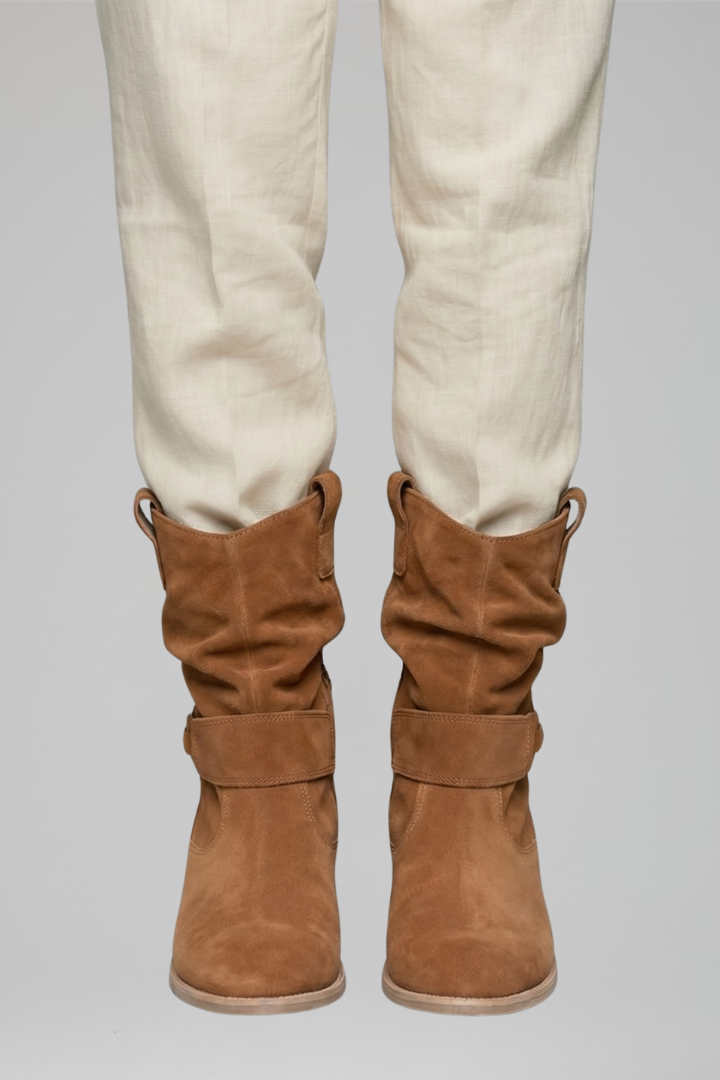 Marigold | Relaxed Women's Mid-Calf Boots with Side Zipper and Block Heel