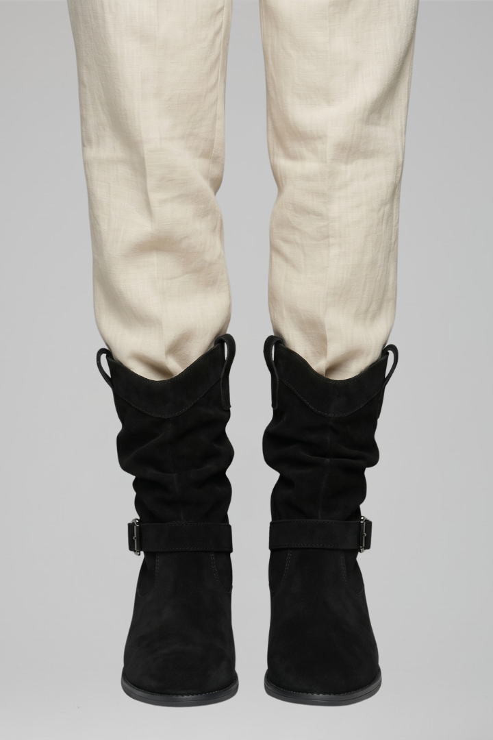 Marigold | Relaxed Women's Mid-Calf Boots with Side Zipper and Block Heel