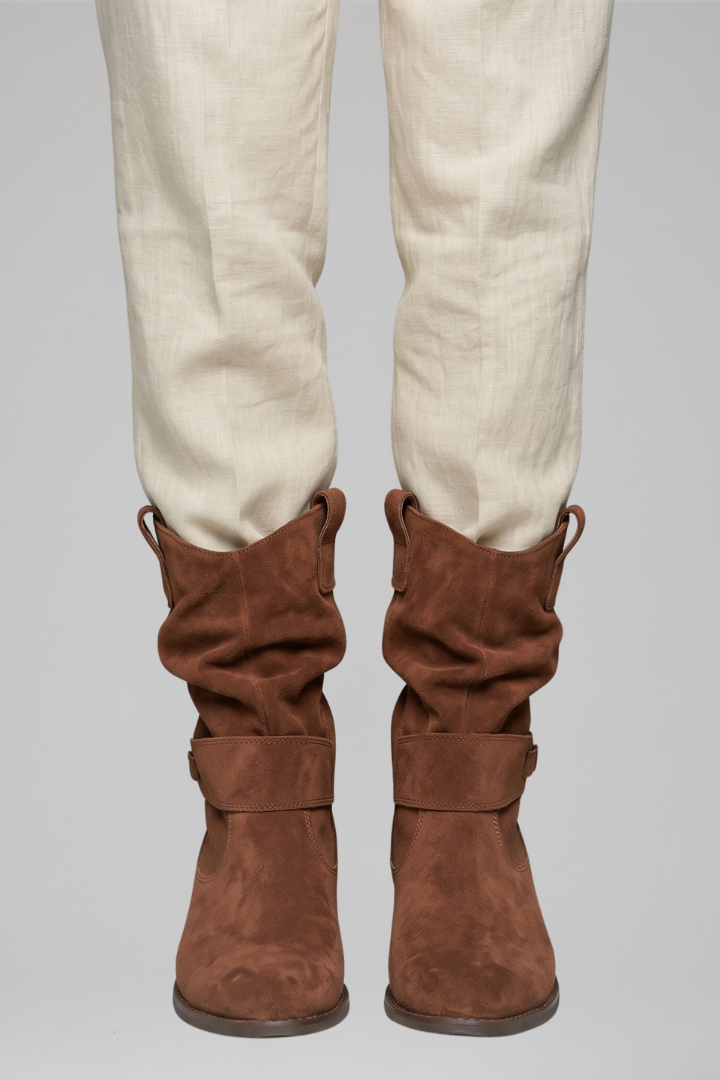 Marigold | Relaxed Women's Mid-Calf Boots with Side Zipper and Block Heel