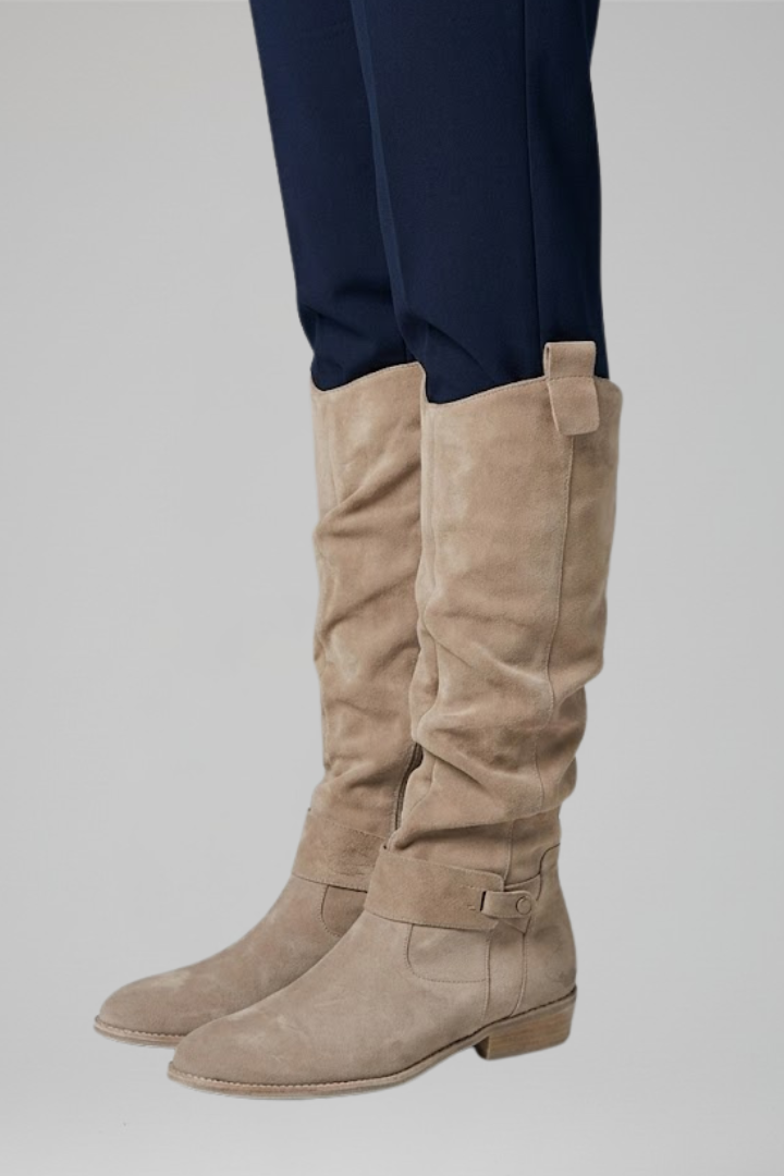 Vanessa | Supportive Knee-High Boots with Side Zipper and Low Block Heel