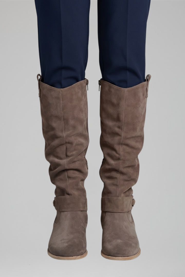 Bridget | Effortless Women's Knee-High Boots with Side Zipper and Block Heel