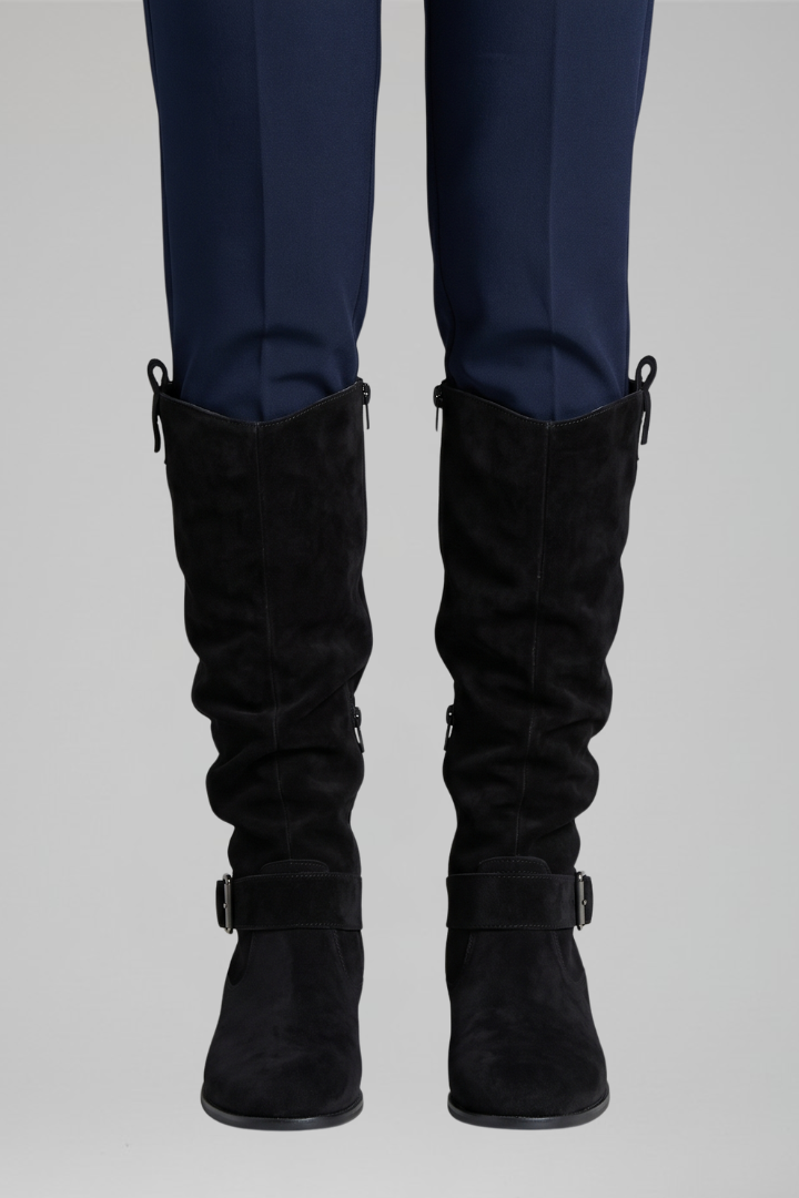 Vanessa | Supportive Knee-High Boots with Side Zipper and Low Block Heel