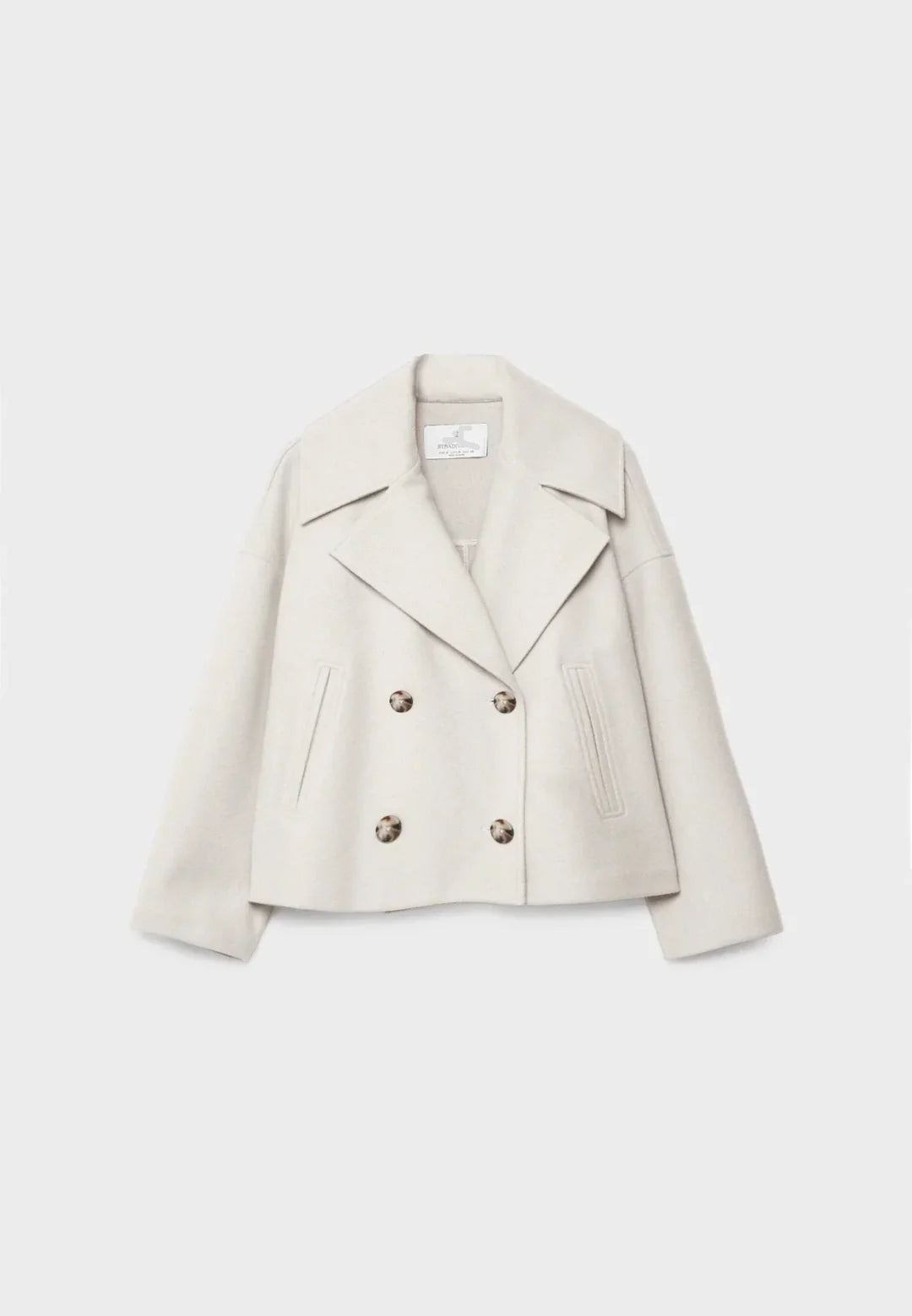 Women's Short Double Breasted Wool Blend Jacket Coat