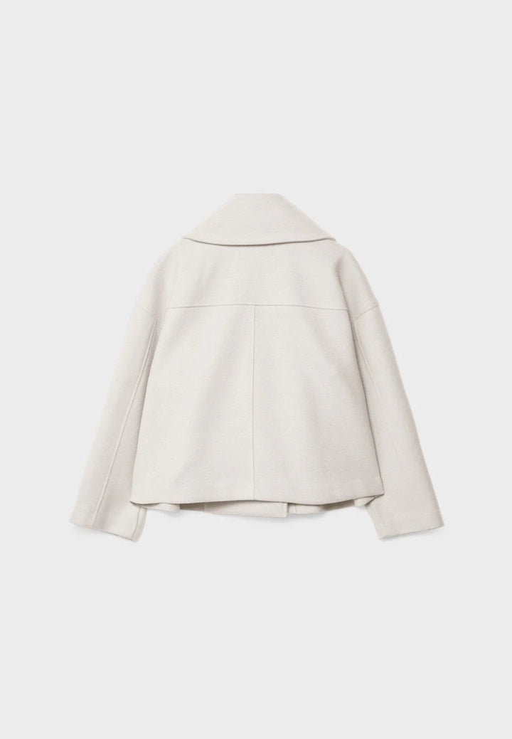Women's Short Double Breasted Wool Blend Jacket Coat