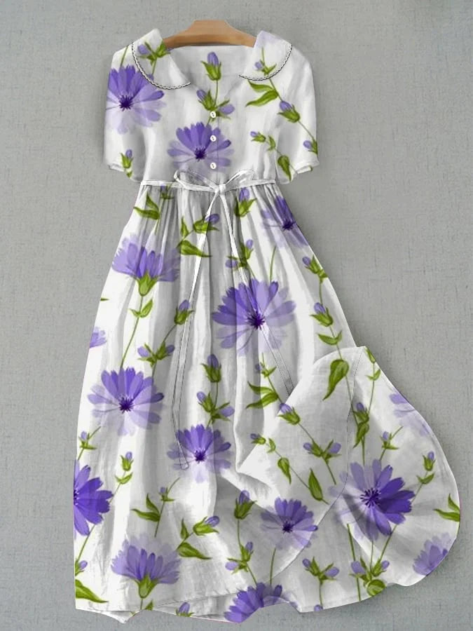 Amélie | Robe élégante à fleurs de lavande
