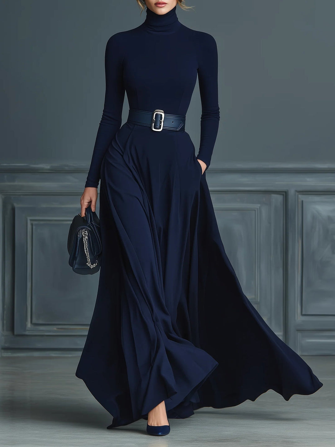 Gerika™ Robe en maille à col roulé