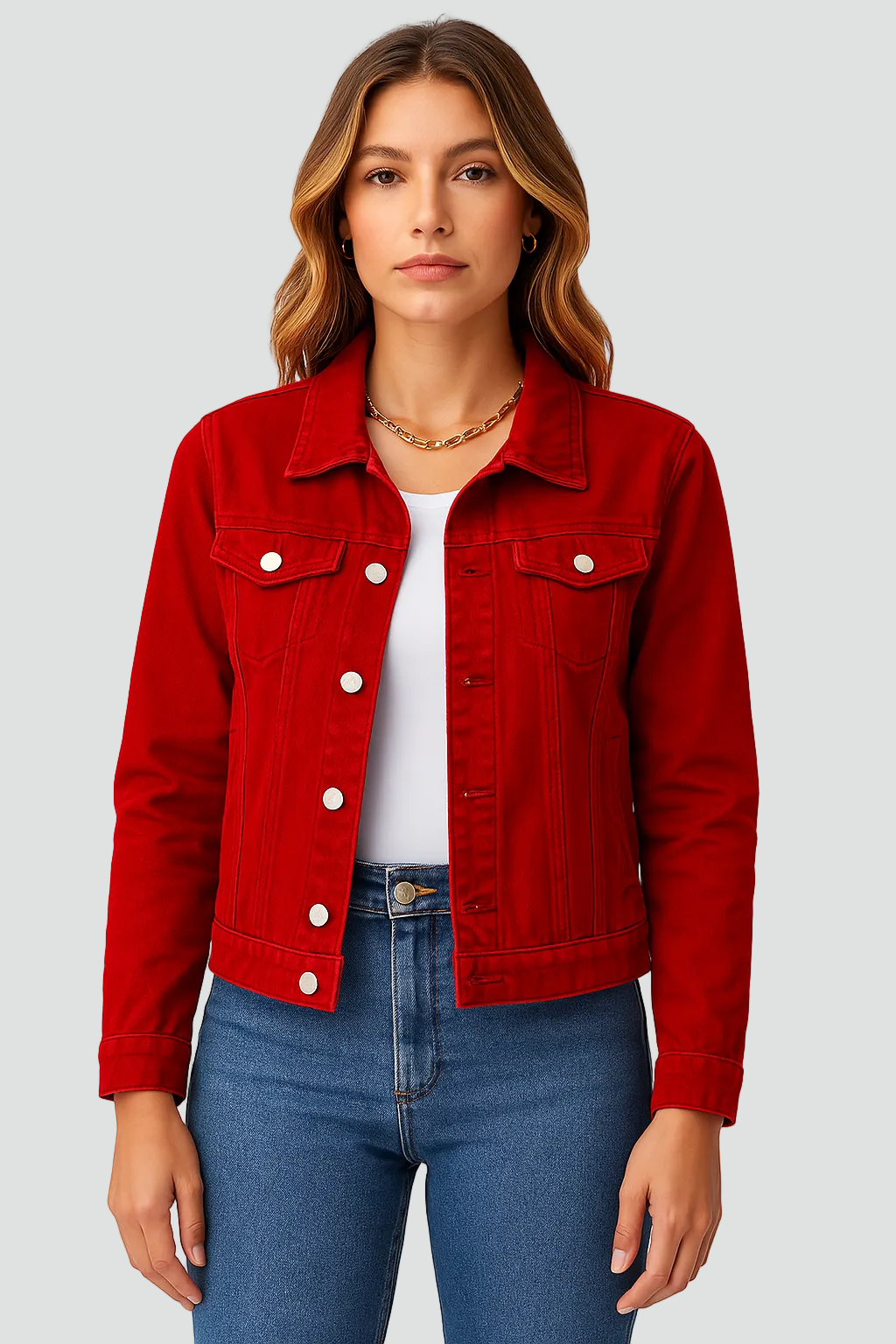 Robyn | Classic Denim Jacket with Button Closure and Practical Pockets