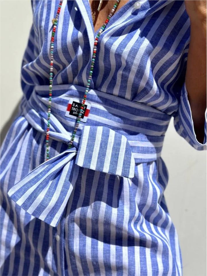 Géraldine | Robe rayée légère et stylée
