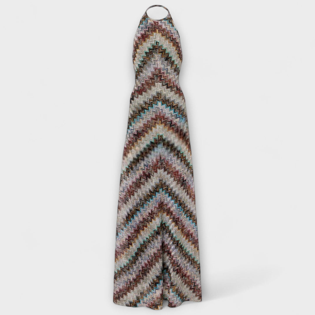 Reese - Robe tricotée Jodie avec motif chevrons coloré