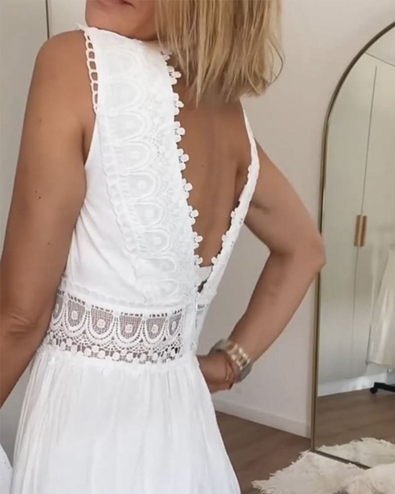 ROSE™ - Robe caraco en dentelle à col en V