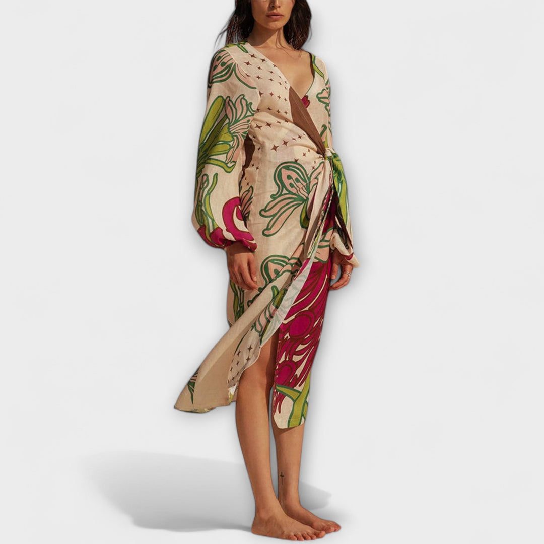 Tracey - Robe Tunique Maxi à Nouer