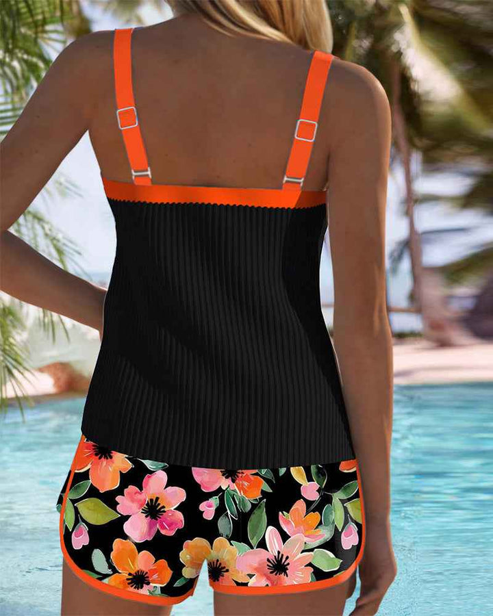 Maillot de bain débardeur à imprimé floral Maren avec bas boxer assorti