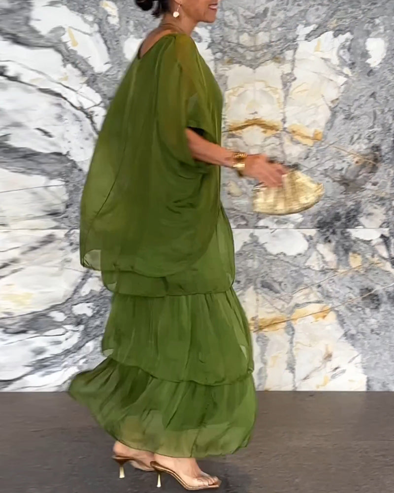 Morgan™ | Robe maxi verte à volants
