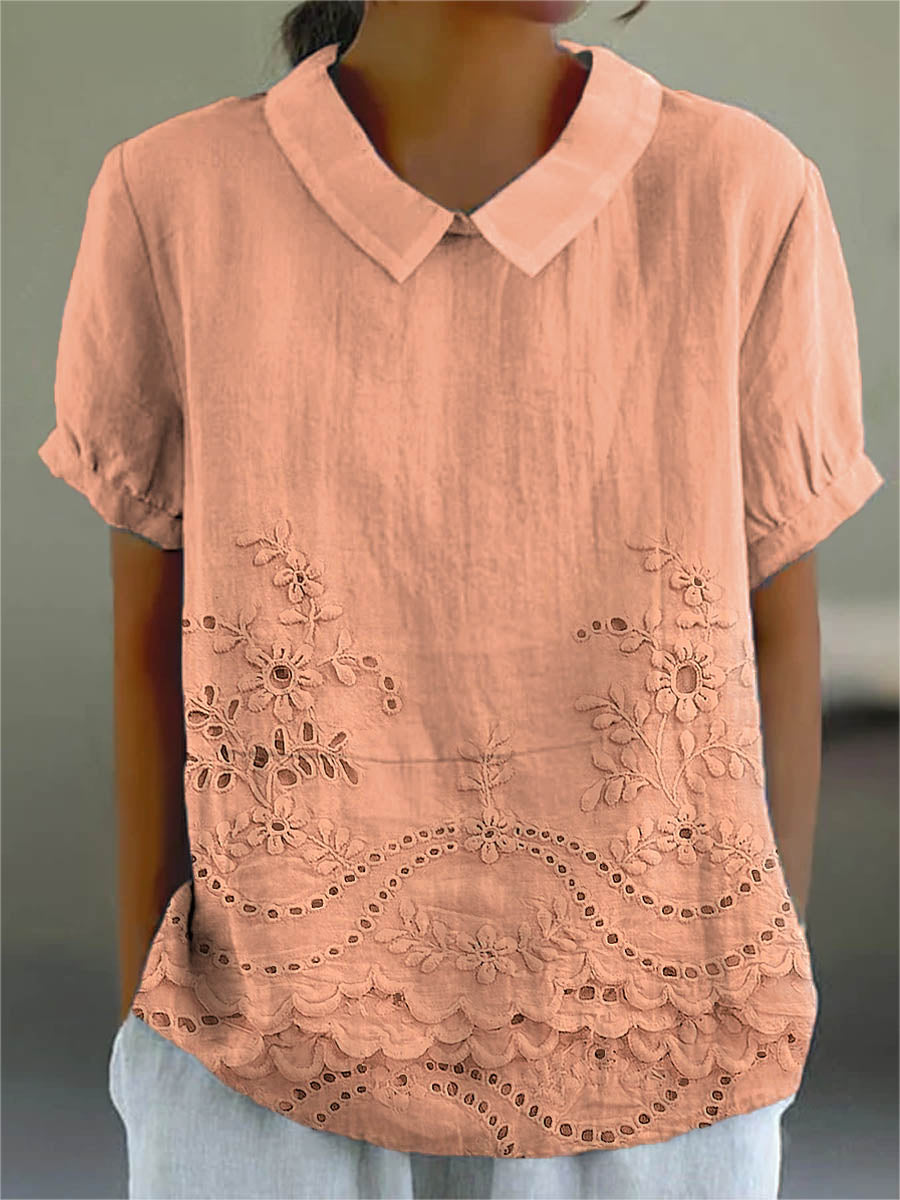Lily | Chemise brodée florale