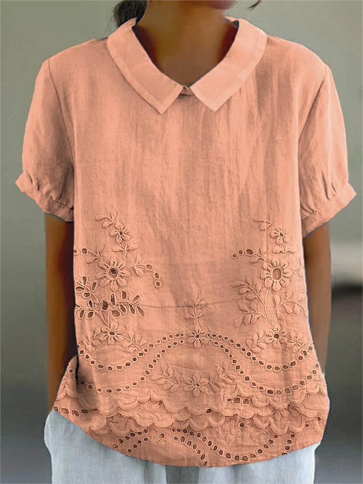Lily | Chemise brodée florale