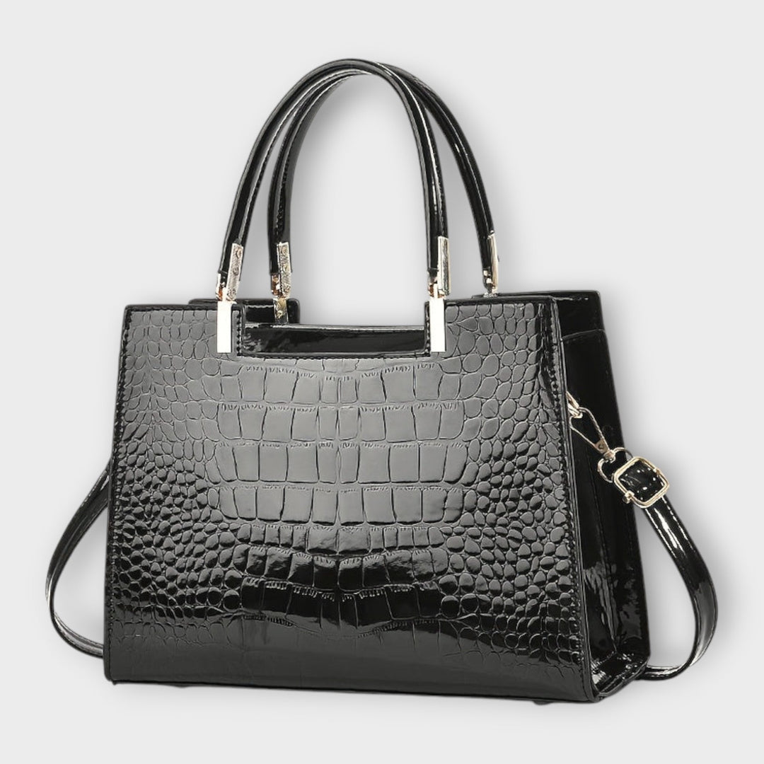 Olivia | Sac à main brillant à motif crocodile