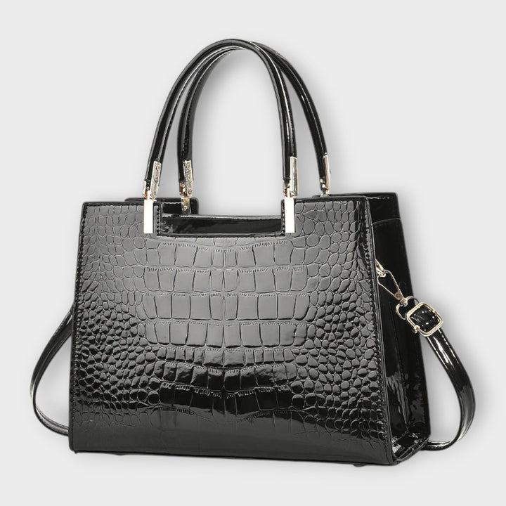 Olivia | Sac à main brillant à motif crocodile