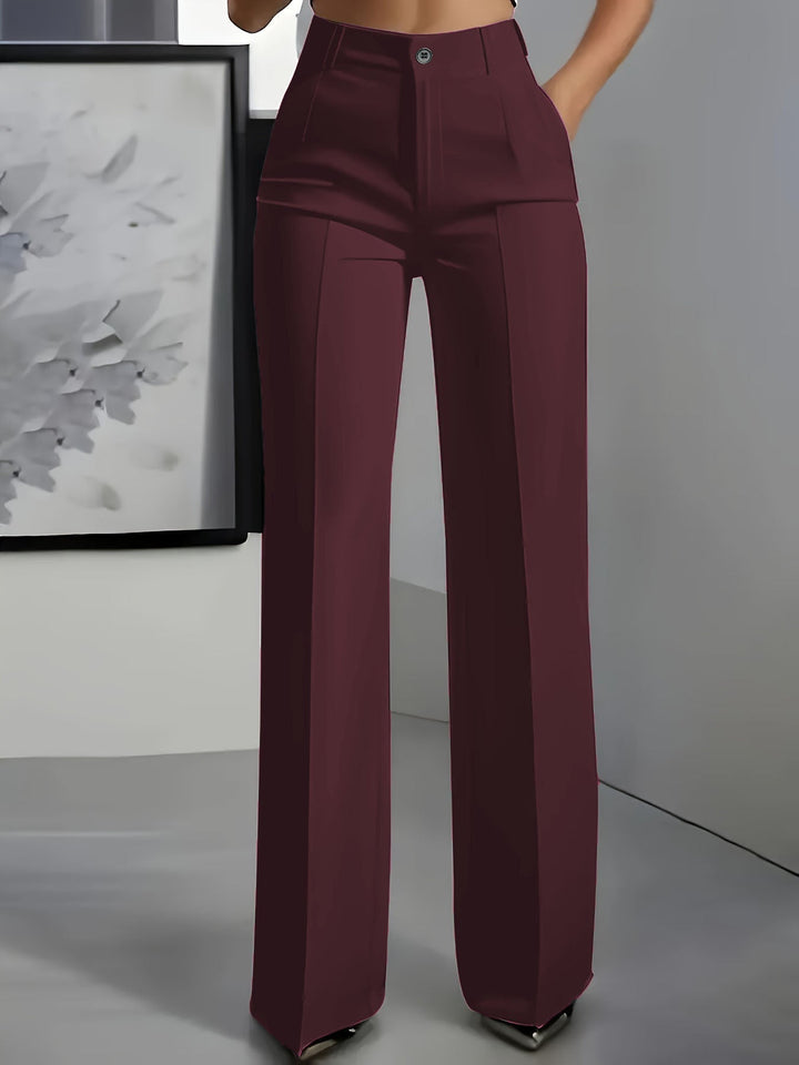 Adeline | Refined Women's Wide Leg Trousers with High Waistband and Wide Leg Cut