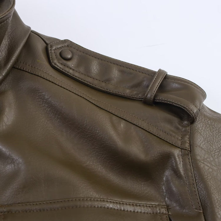 Abigail | Structured Women's Cropped Bomber Jacket with Faux Leather and Ribbed Cuffs