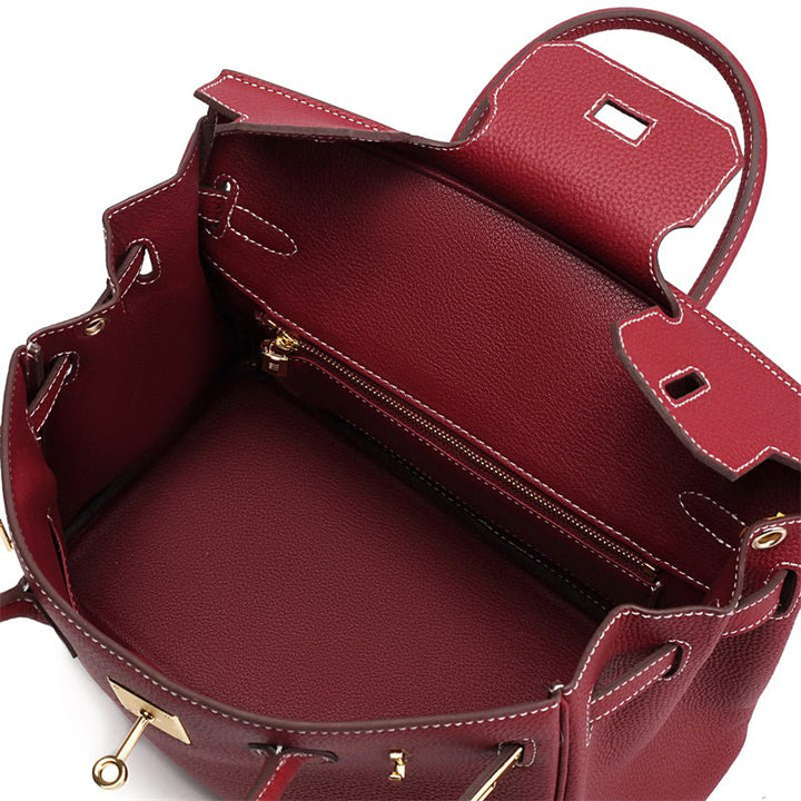 Victoria | Classic Leather Handbag with Multiple Pockets and Secure Closure
