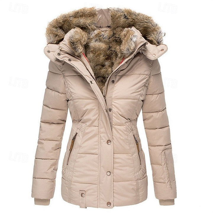 Vittoria | Refined Padded Hooded Jacket with Fur-Trimmed Hood and Shaped Waist