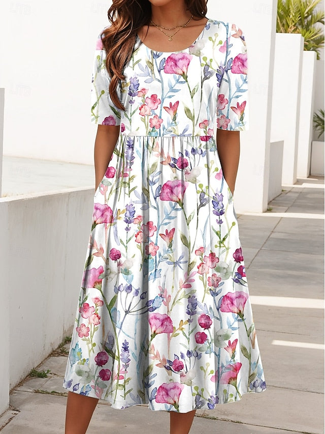 Carlyn | Robe midi florale et légère