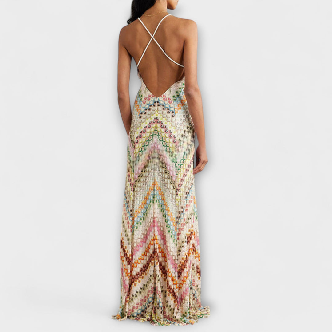Remi - Robe maxi colorée à motif chevrons Missoni