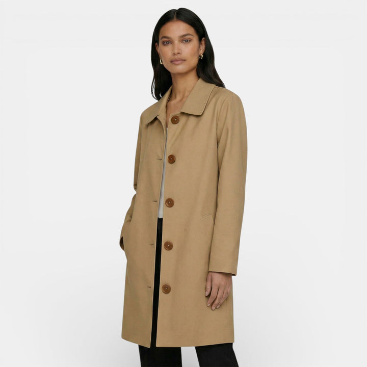 Cordelia | Elegant Women's Midi Trench Coat with Flattering Silhouette and Modern Cut