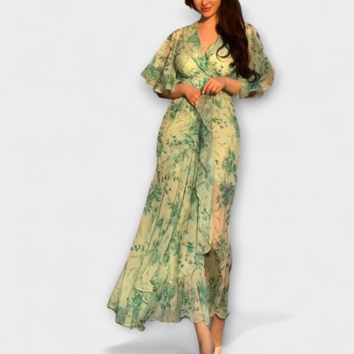 Lana - Robe stylée florale à col en V