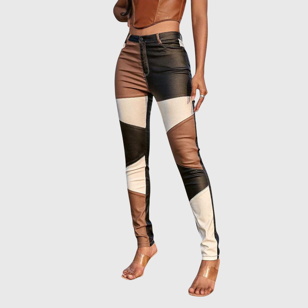 Calliope - Pantalon tube avec motif color block
