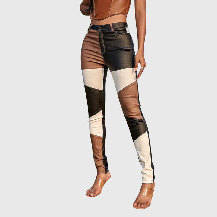 Calliope - Pantalon tube avec motif color block
