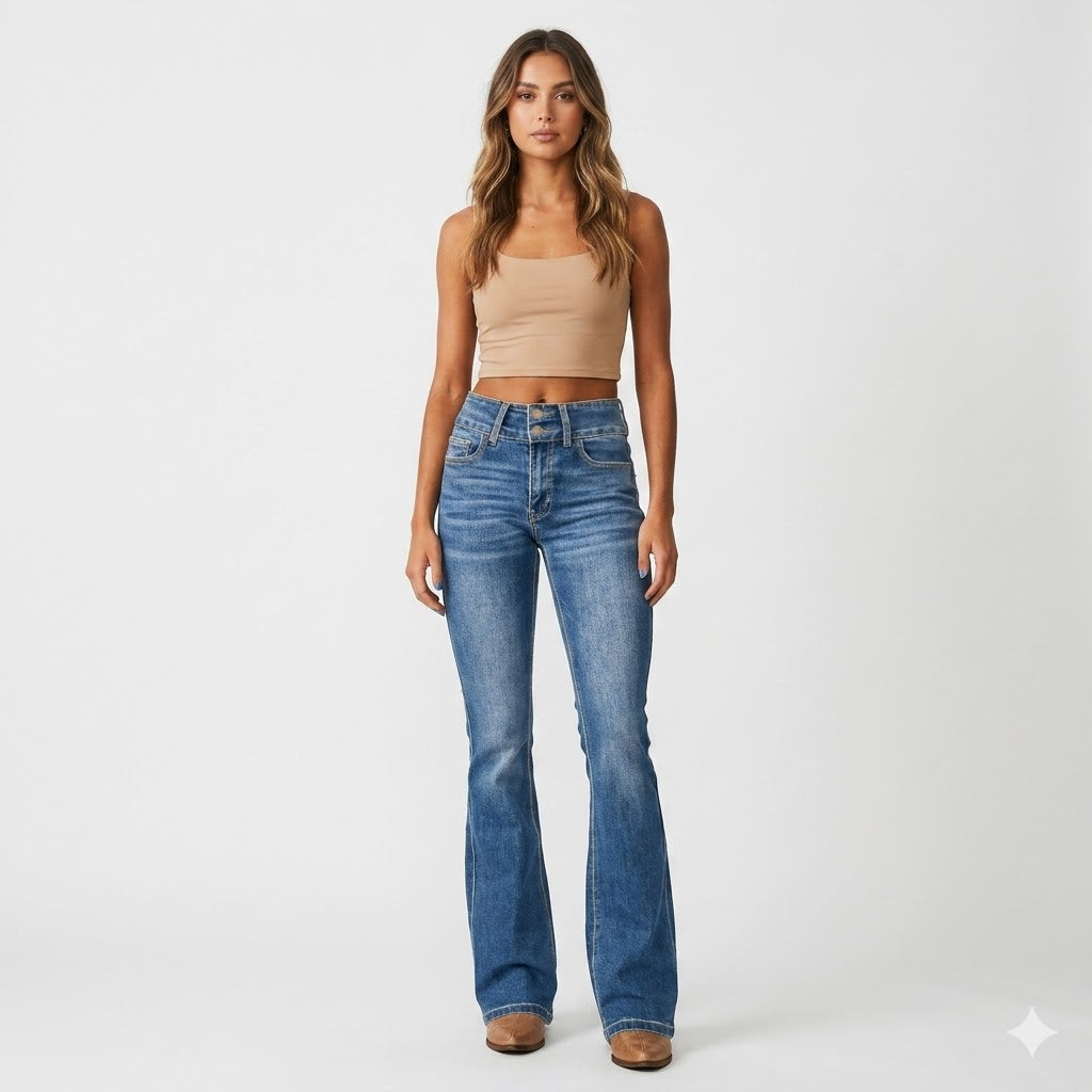 Kenzie | Sculpted High-Waist Flare Jeans with Five-Pocket Styling