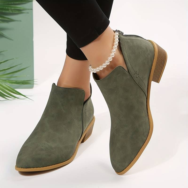 Diana | Bottines élégantes à la cheville, bout pointu et détails perforés