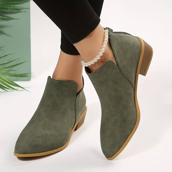 Diana | Bottines élégantes à la cheville, bout pointu et détails perforés